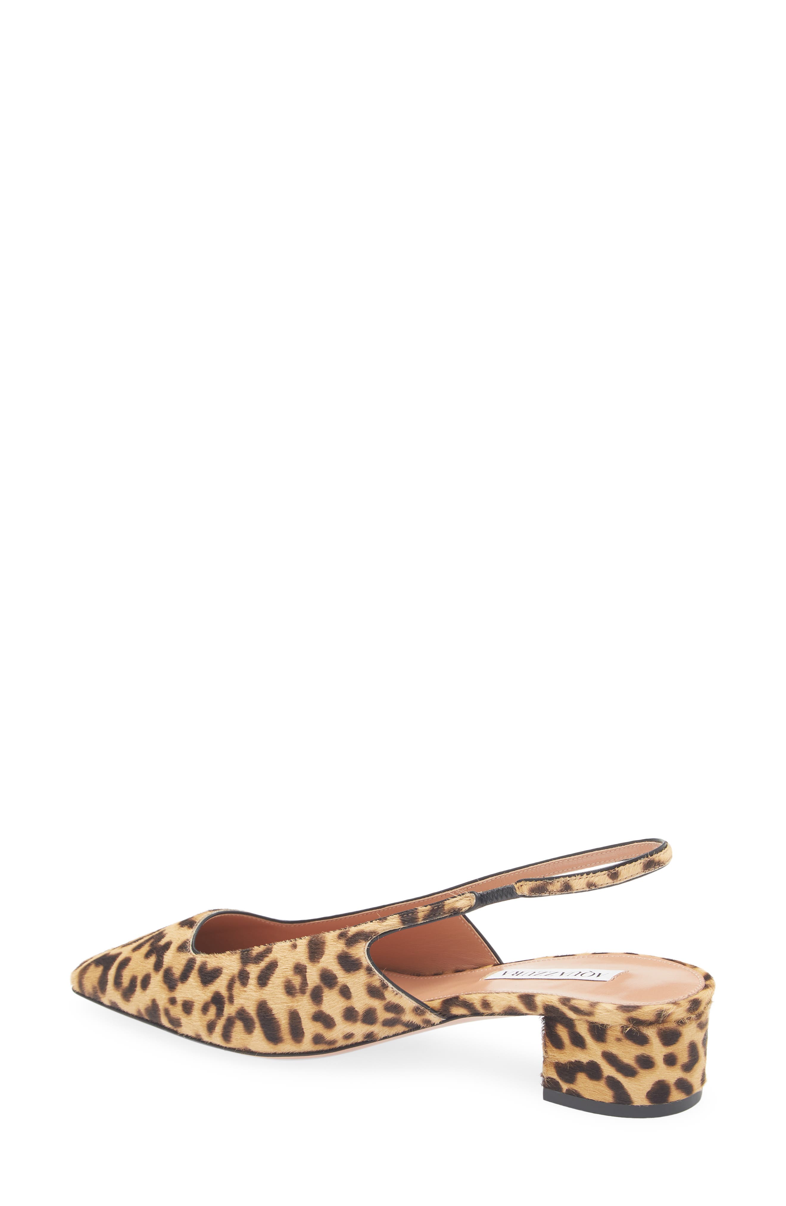 Aquazzura Ginza Genuine Calf Hair Slingback Pump, Alternate, color, Natural Calf Hair