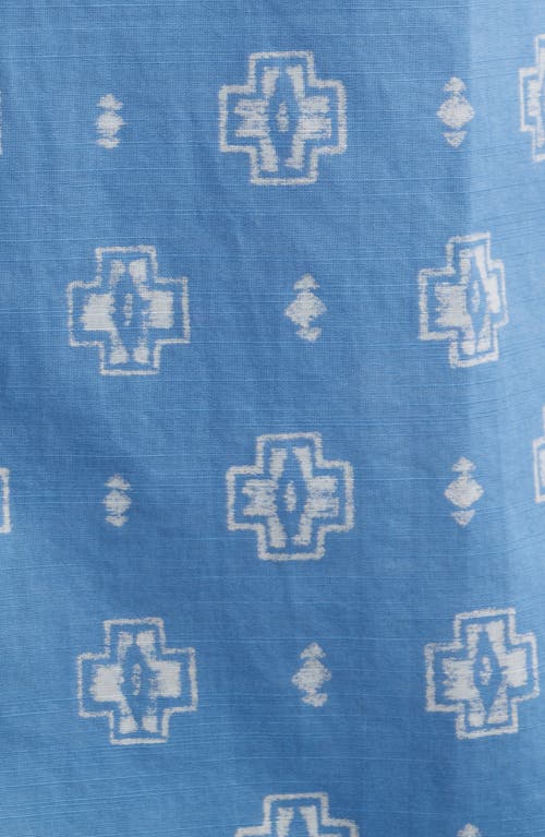 Pendleton Shoreline Print Short Sleeve Cotton Button-up Shirt In Harding Blue