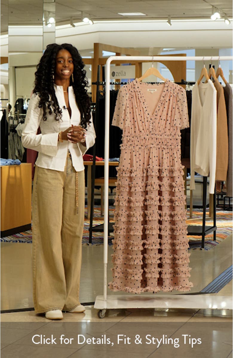 V-Neck Ruffle Tulle Dress, sales video thumbnail