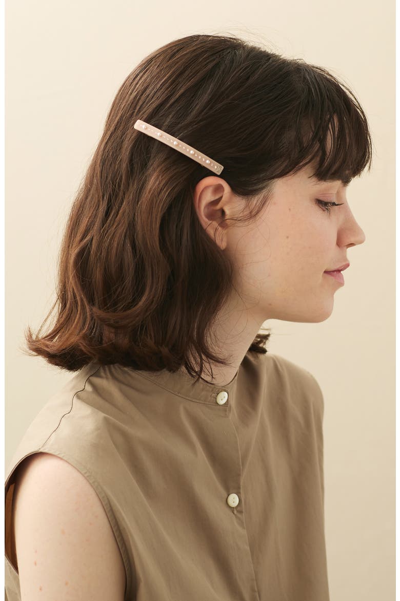 Crystal Imitation Pearl Hair Barrette, Alternate, color, HAZEL