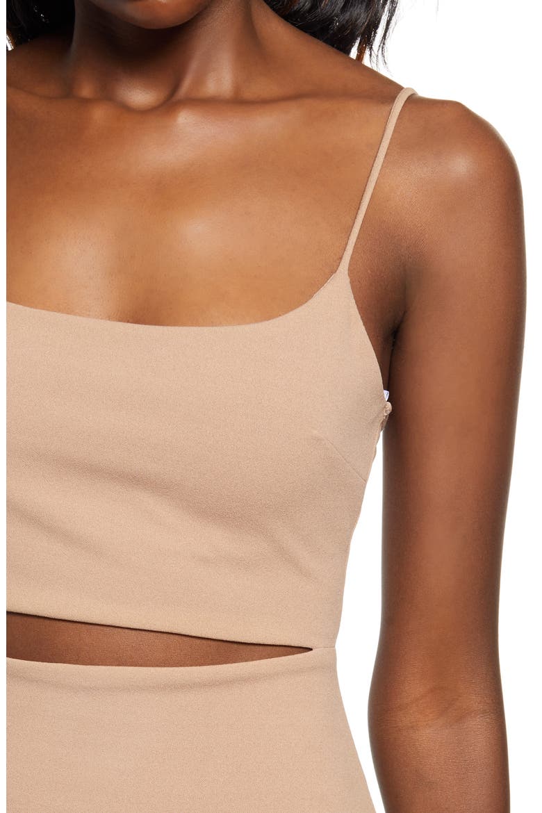 Cutout on the Town Cutout Body-Con Minidress, Alternate, color, NUDE