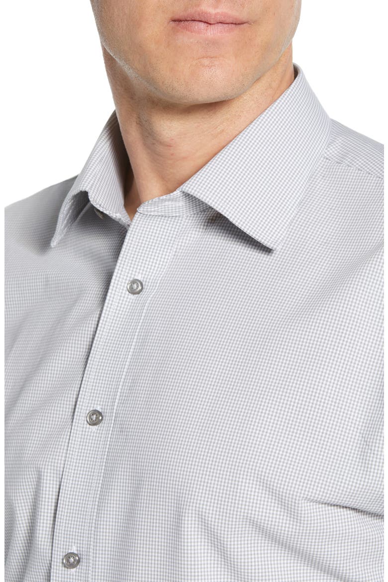 Tech-Smart Traditional Fit Stretch Check Dress Shirt, Alternate, color, GREY SLEET