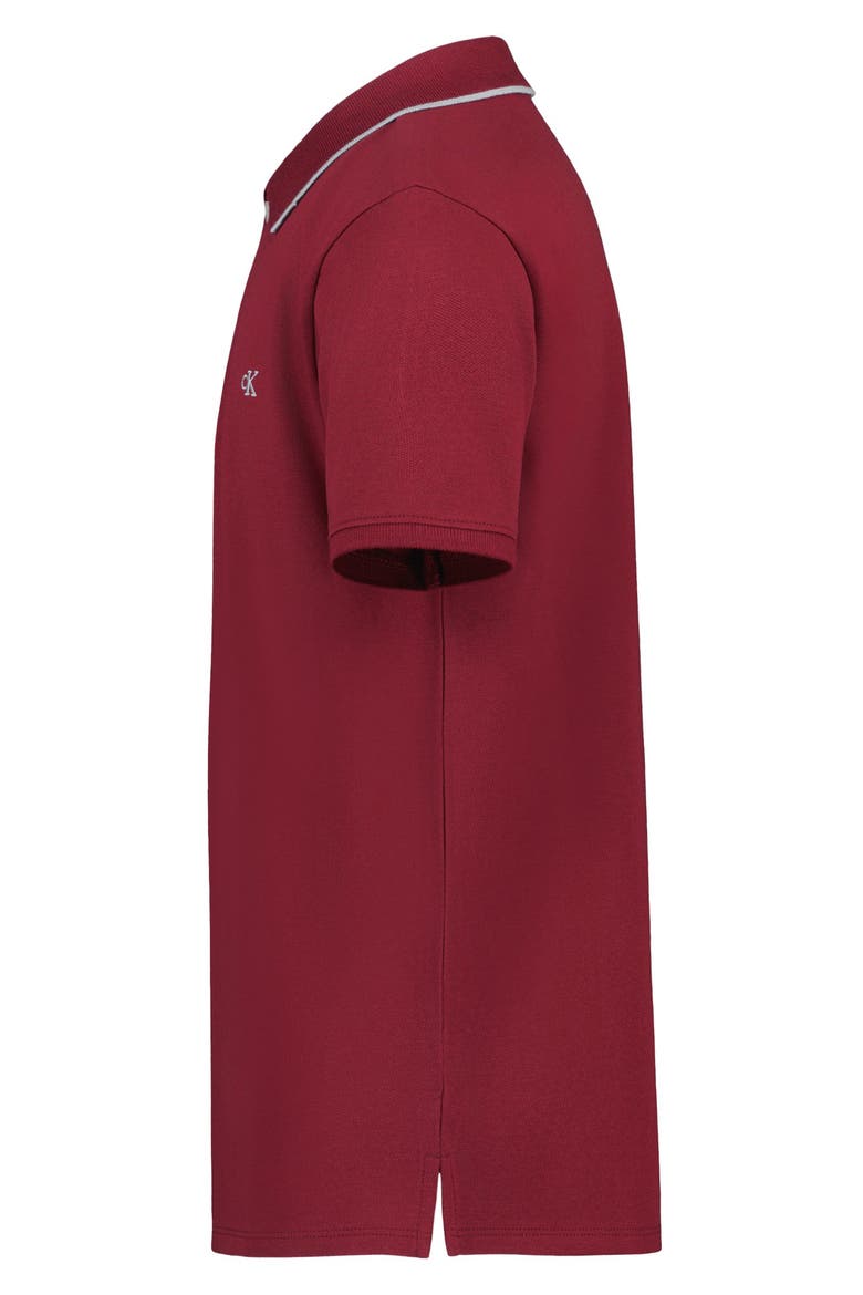 Kids' Tipped Piqu Polo, Alternate, color, CABERNET