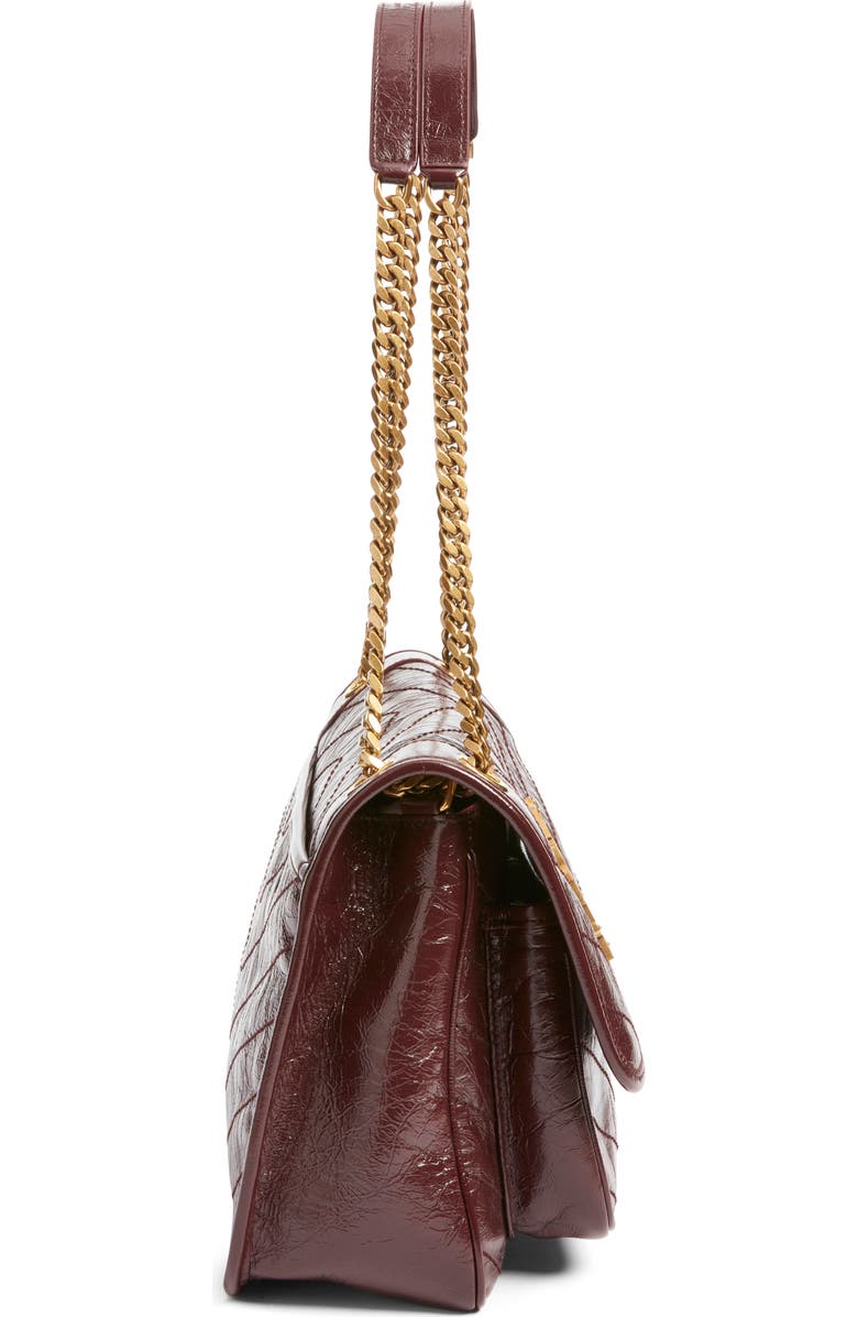 Saint Laurent Medium Niki Leather Shoulder Bag, Alternate, color, Rouge Cabernet