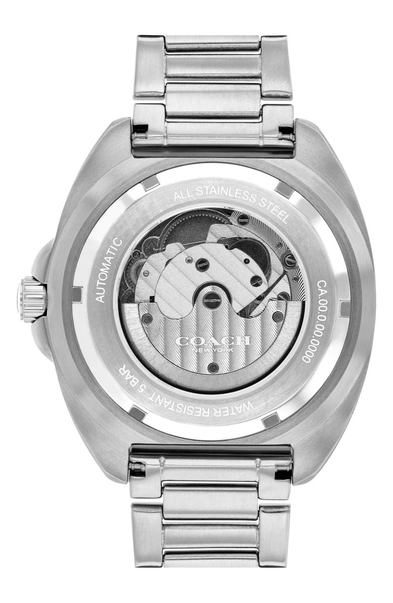 COACH Charter Automatic Bracelet Watch, 44.5mm, Alternate, color, Blue/ Silver