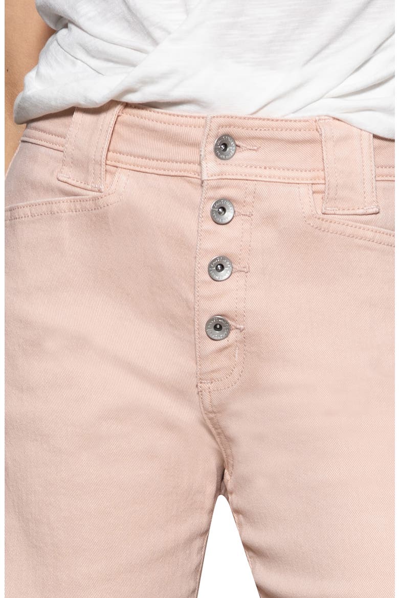 Luna Button Fly High Waist Cuff Straight Leg Jeans, Alternate, color, EARTH PINK
