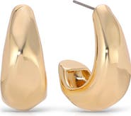 Ettika Hammered Crescent Hoop Earrings