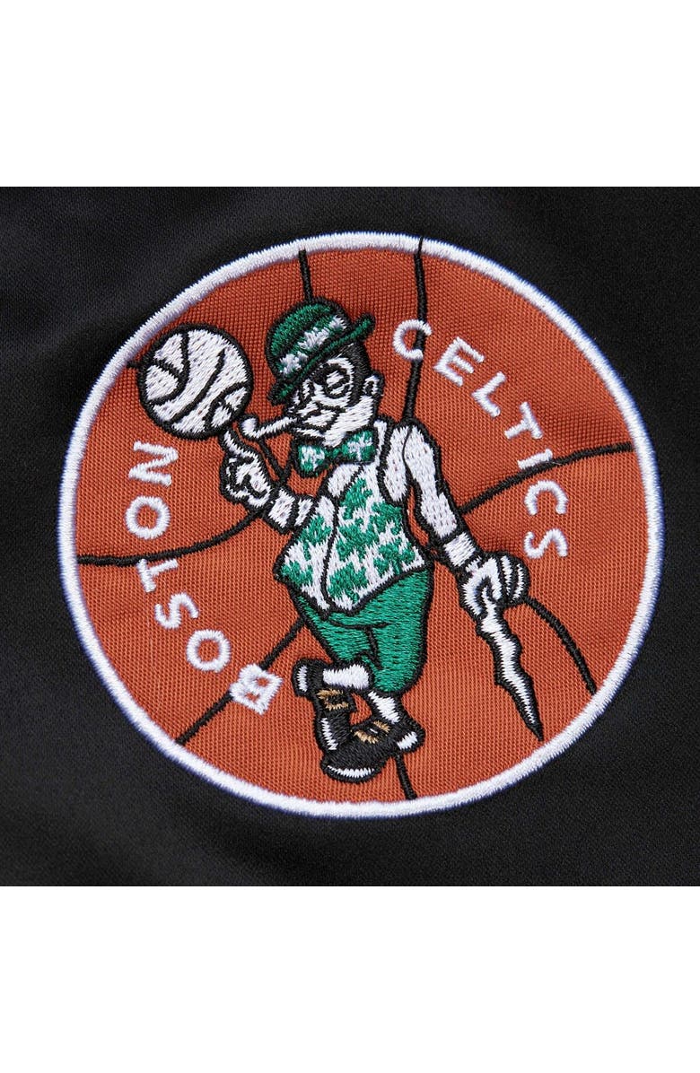 Mitchell & Ness Men's Mitchell & Ness Black Boston Celtics Hardwood Classics Throwback Wordmark Raglan Full-Snap Jacket, Alternate, color,