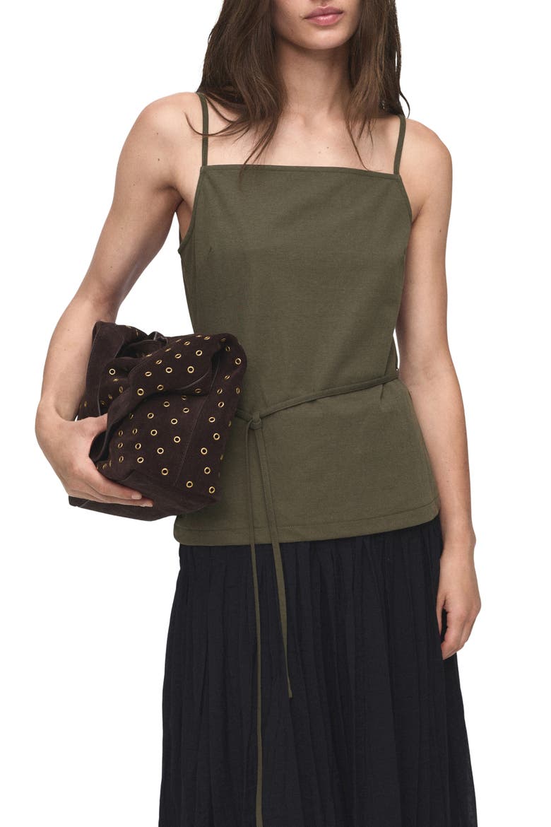 Waist Tie Camisole, Main, color, KHAKI GREEN