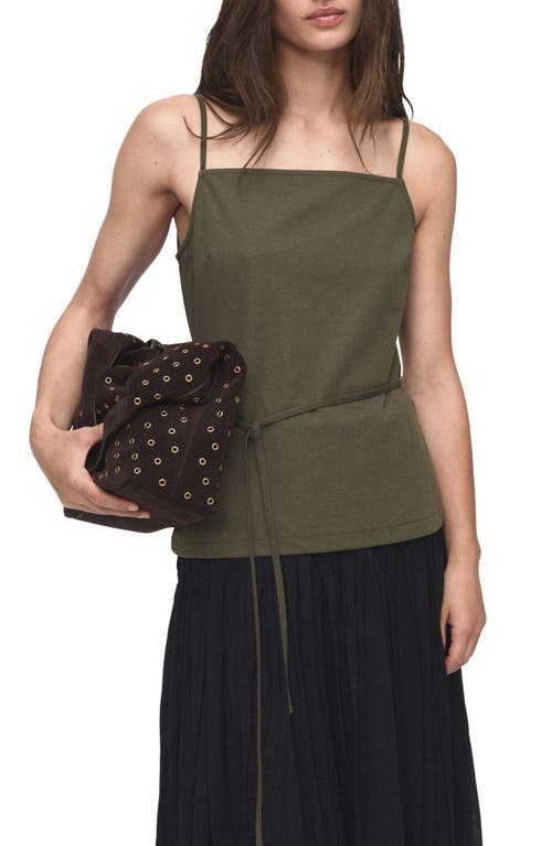 Mango Waist Tie Camisole In Green