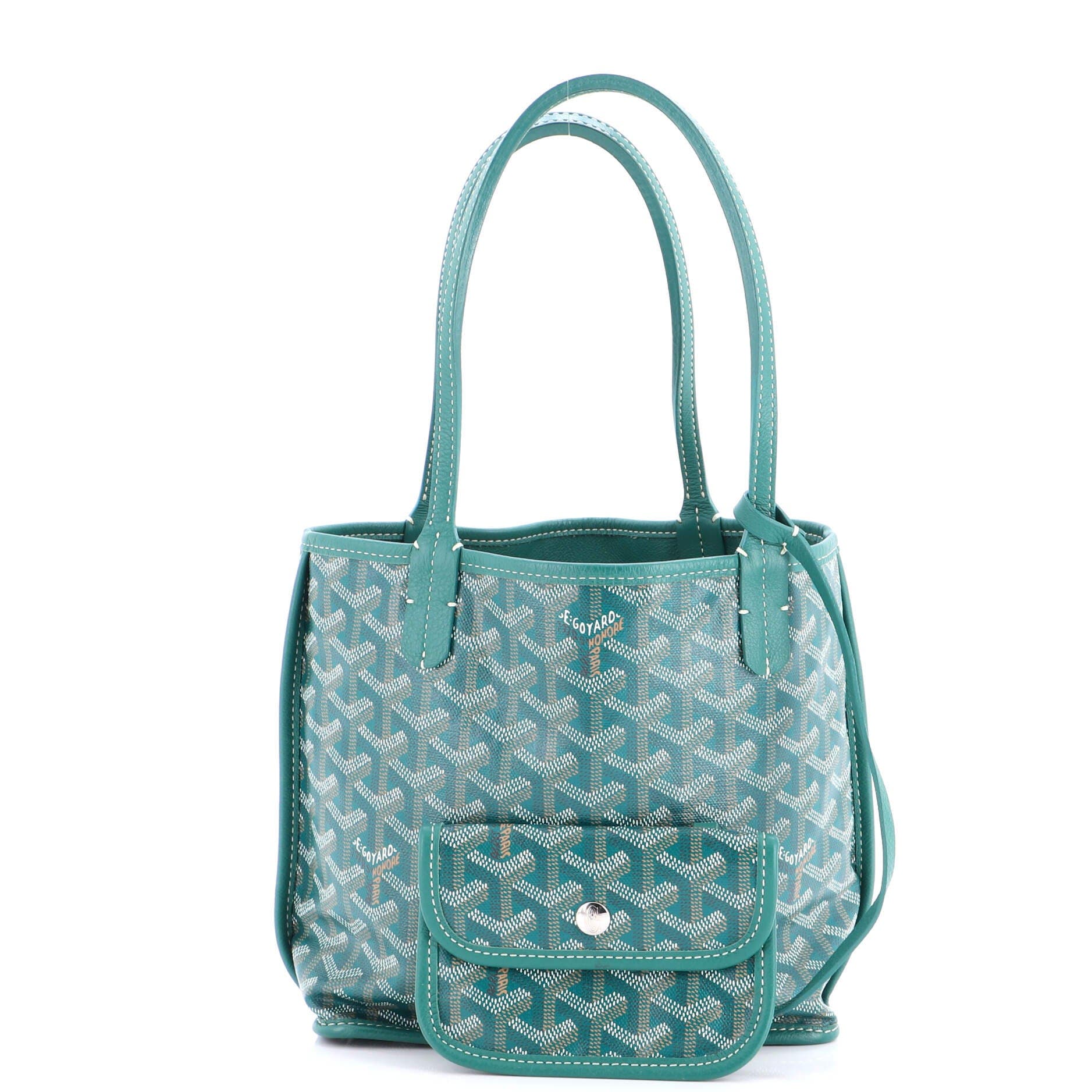 Pre-Owned Goyard Anjou Reversible Tote Coated Canvas Mini, Alternate, color, Green