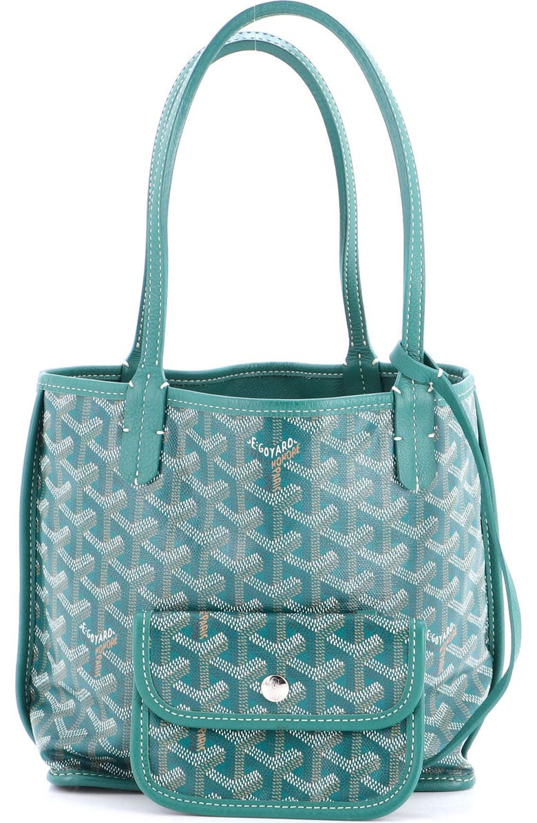 Pre-Owned Goyard Anjou Reversible Tote Coated Canvas Mini, Alternate, color, Green
