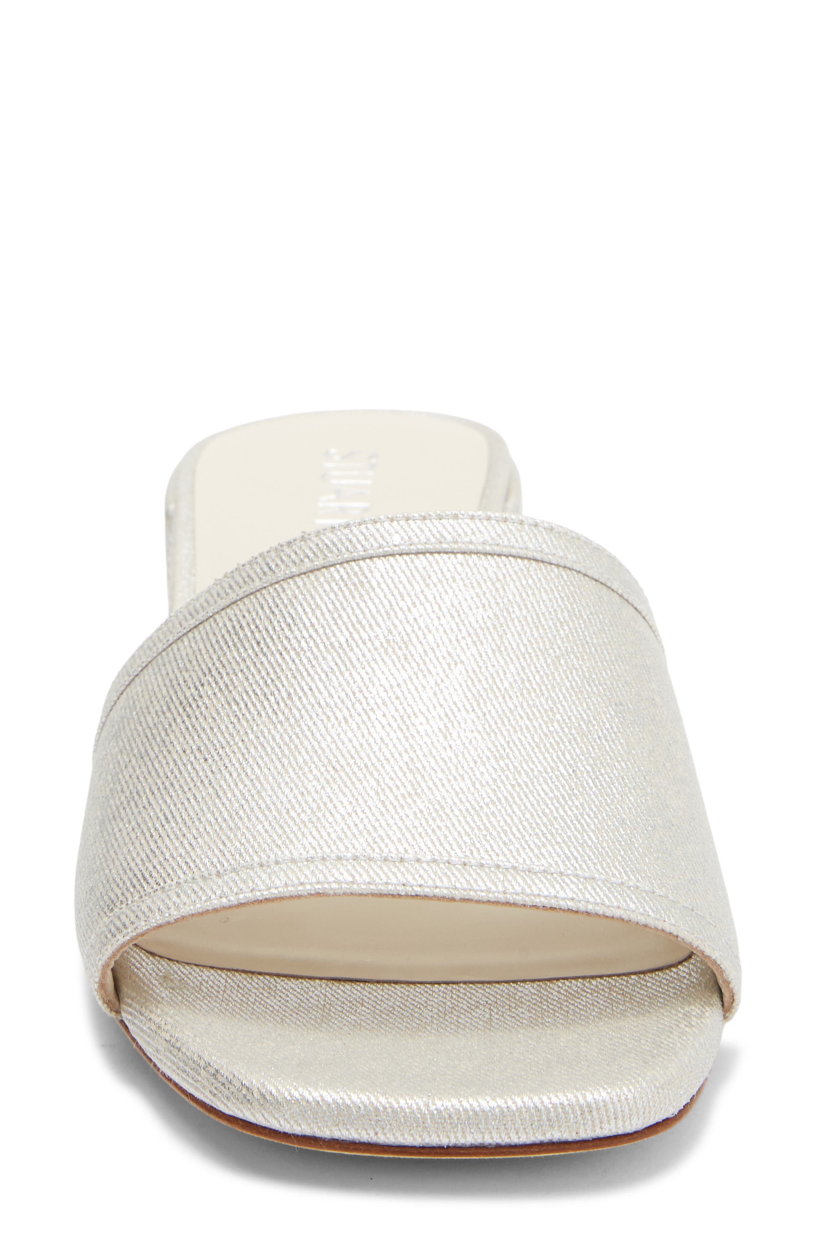 Stuart Weitzman Cayman Block Heel Sandal, Alternate, color, Silver