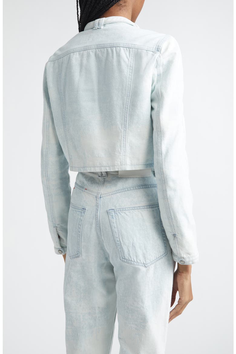 De-Saphix Crop Satin Denim Jacket, Alternate, color, DENIM