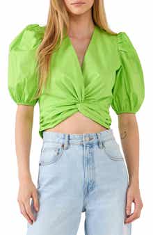 English Factory Puff Sleeve Crop Top