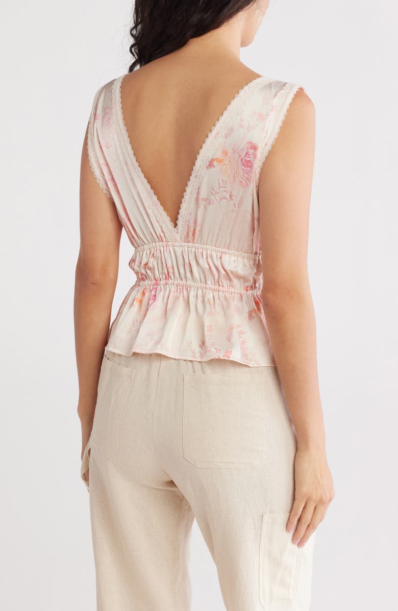 Lace Trim Sleeveless Crop Top