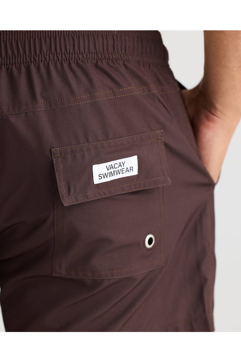 Rio Stretch Swim Short, Alternate, color, Chocolate Brown