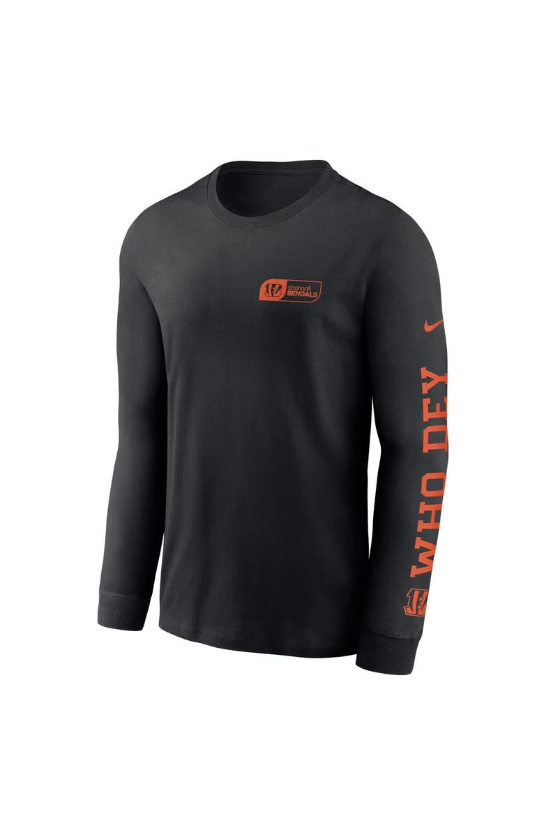 Nike Men's Nike Black Cincinnati Bengals All Out Long Sleeve T-Shirt, Alternate, color, Black
