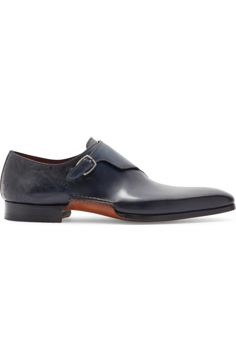 Magnanni Abel Monk Strap Loafer, Alternate, color, Navy
