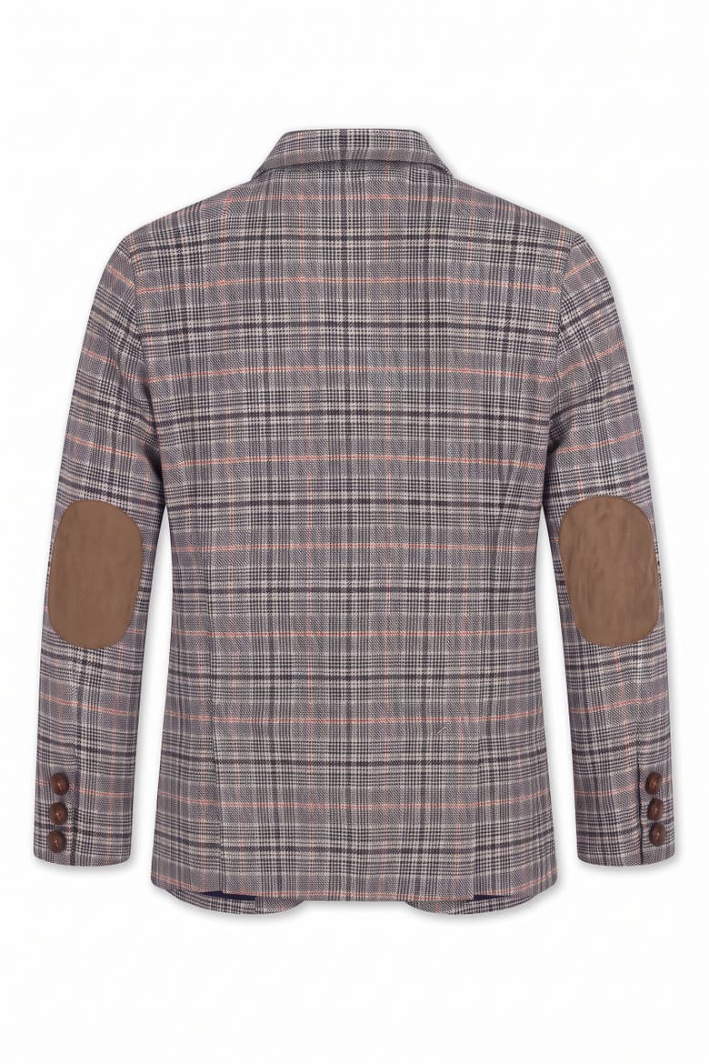 Kids' Organic Brushed Cotton Suit Jacket, Alternate, color, Navy Glen Plaid
