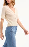 Veronica Beard Solene Short Sleeve Cashmere Cardigan