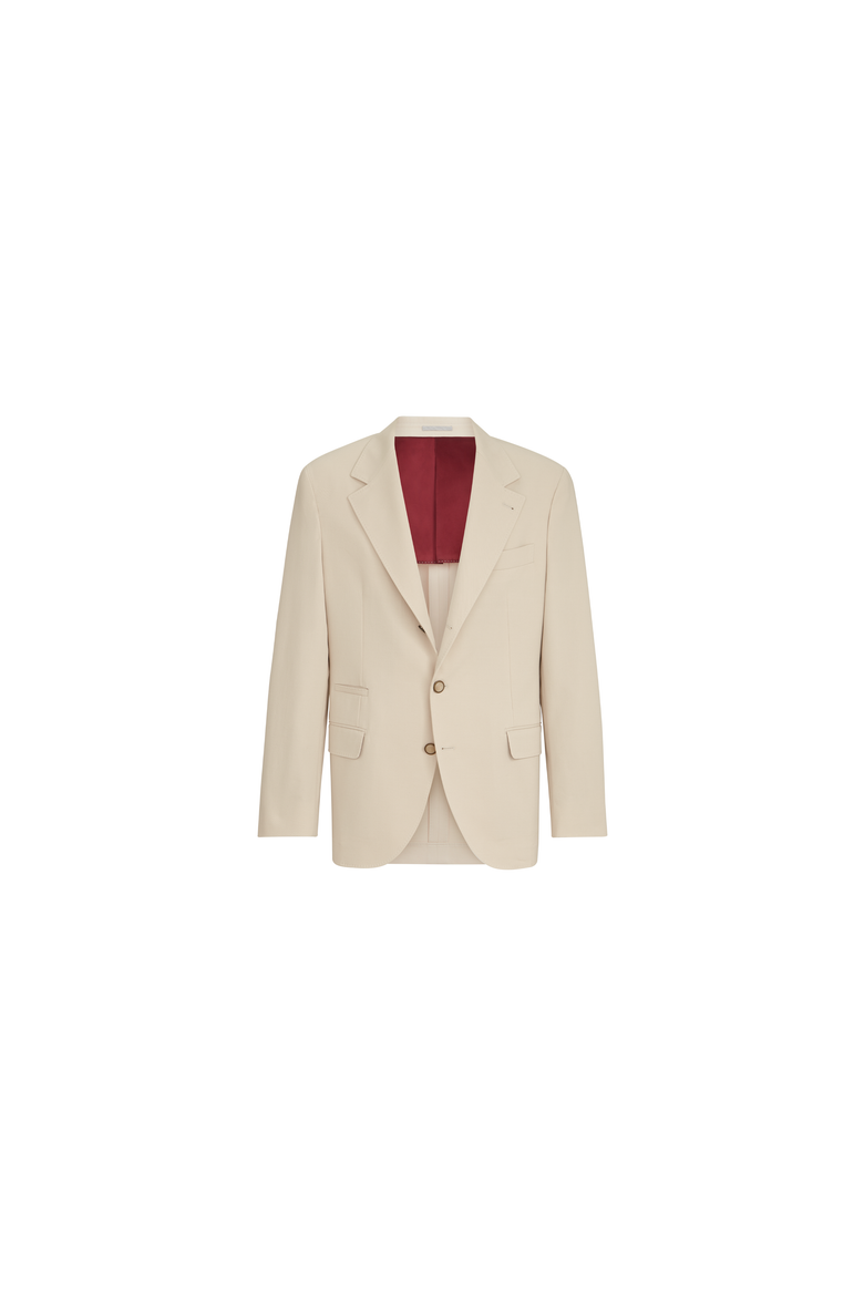 Cotton and virgin wool gabardine deconstructed blazer, Alternate, color, Vanilla