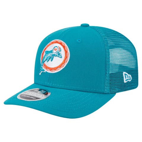 Men's New Era Aqua Miami Dolphins Main Trucker 9SEVENTY Stretch-Snap Hat