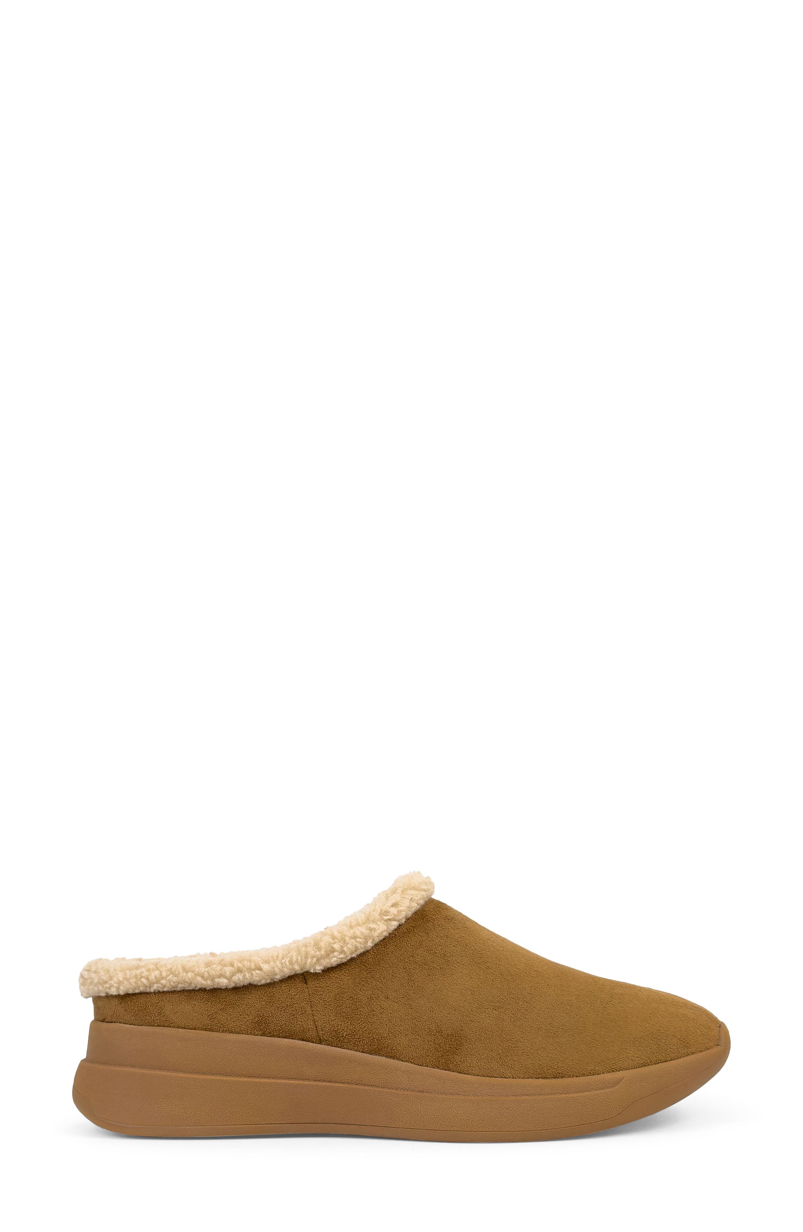 Aerosoles Flory Faux Shearling Slipper, Alternate, color, Tobacco Suede Shearling