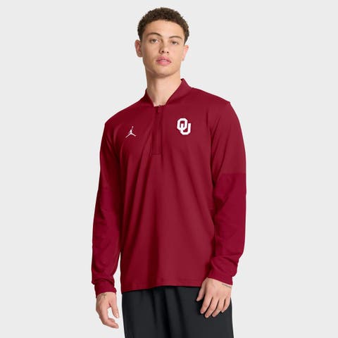 Men's Jordan Brand Crimson Oklahoma Sooners Sideline Dri-FIT Half-Zip Pullover