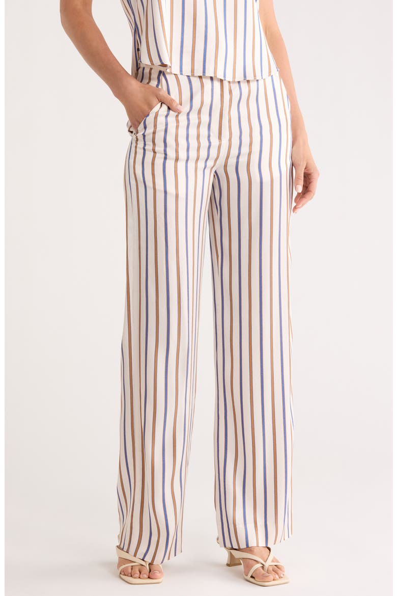 Girgore Stripe Wide Leg Pants, Main, color, SAND/SLATE BLUE