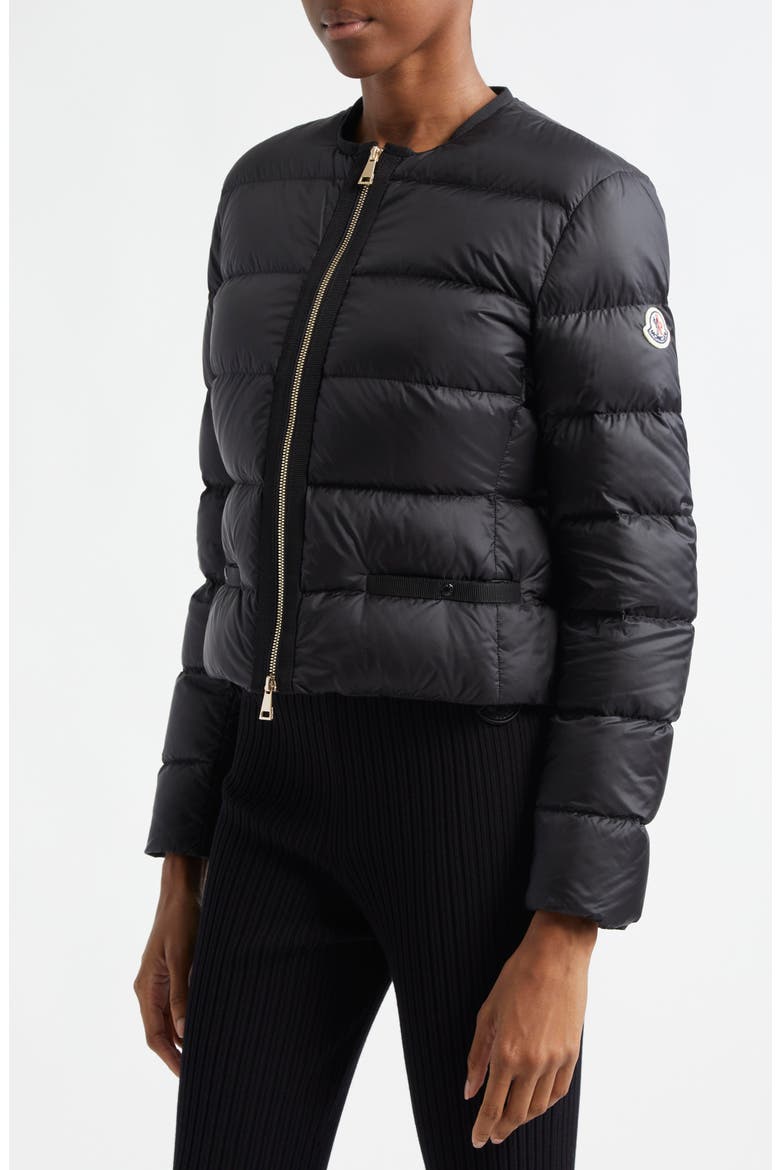 Laurine Down Crop Jacket, Alternate, color, BLACK