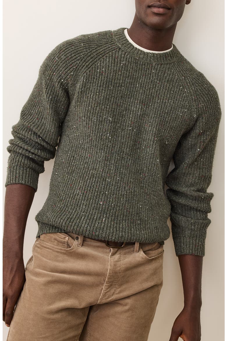 Inverness Rib Crewneck Sweater, Main, color, GREEN GABLES NEPS