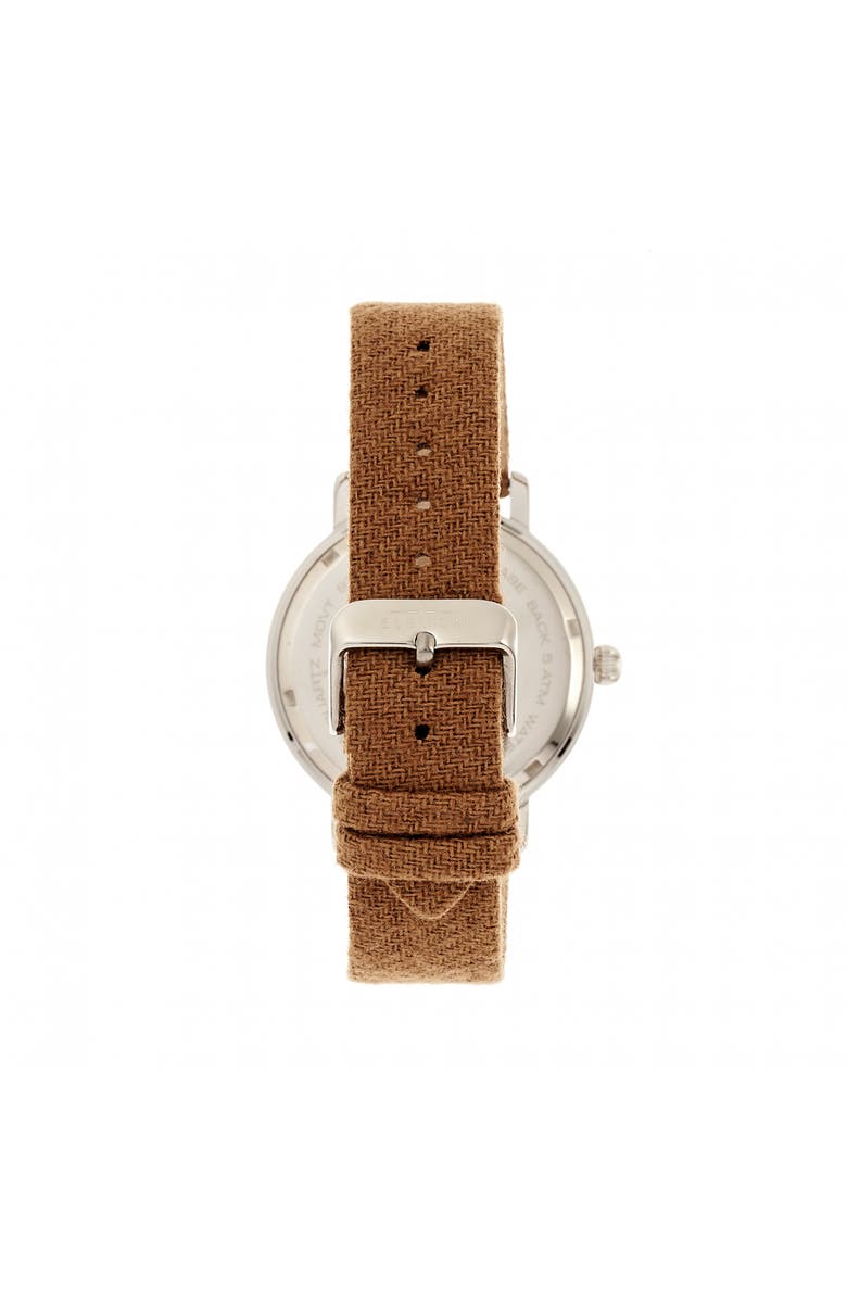 Elevon Northrop Wool-Overlaid Leather-Band Watch, Alternate, color, Camel/Green
