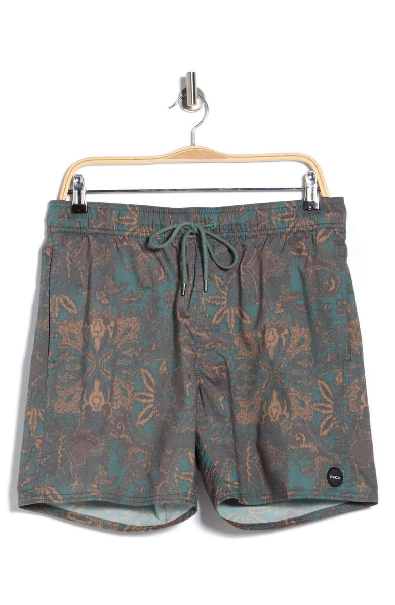 RVCA Men's Barnes Swim Trunks, Alternate, color, Hunter Green