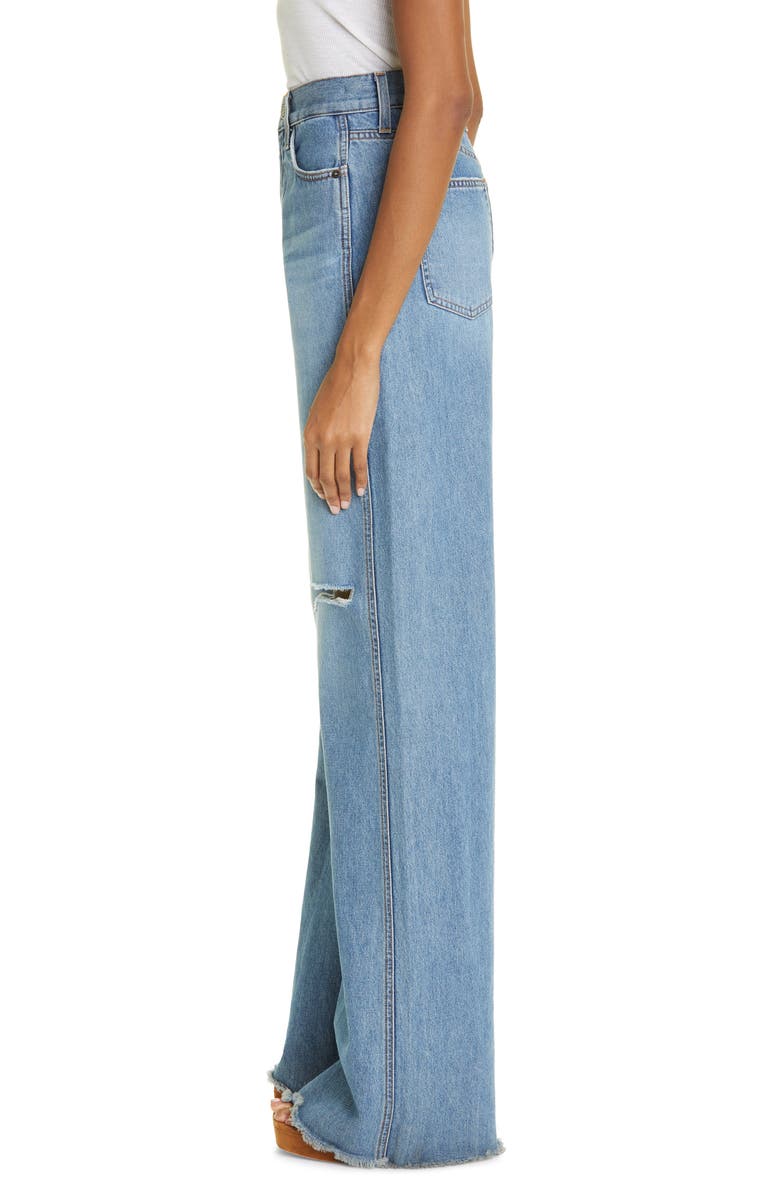 Veronica Beard Taylor Ripped High Waist Wide Leg Jeans | Nordstromrack