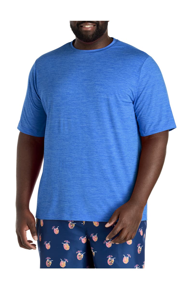 Harbor Bay by DXL Big & Tall Marled Swim Top, Main, color, Princess Blue Htr