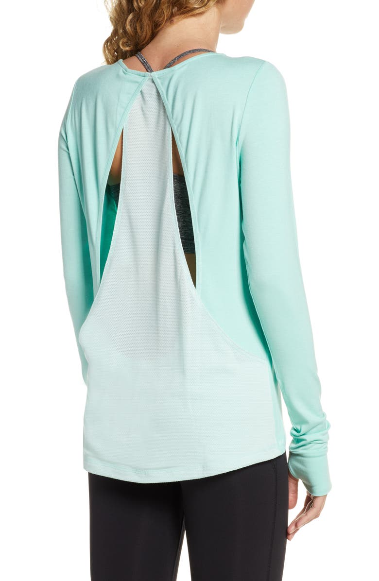 Sweaty Betty Enchant Drape Back Long Sleeve Yoga Tee, Alternate, color, 