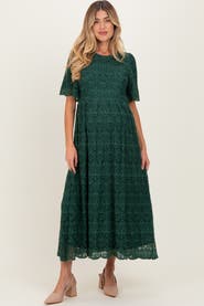 PinkBlush Floral Lace Midi Dress
