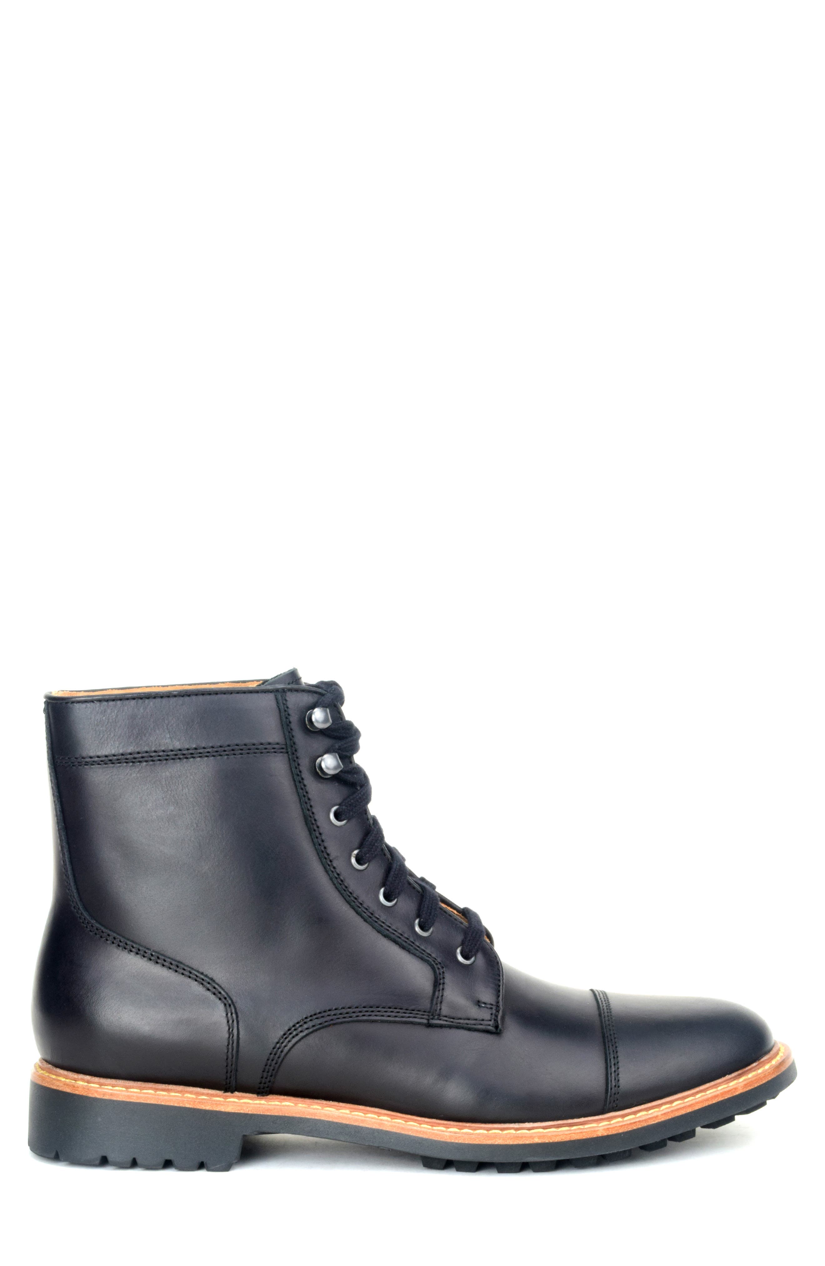 Warfield & Grand Gresham Lugged Cap Toe Boot, Alternate, color, Black