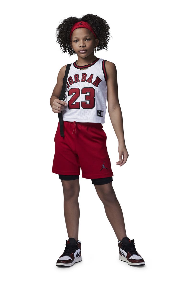 Kids' Recon Cropped Jersey Top, Alternate, color, WHITE