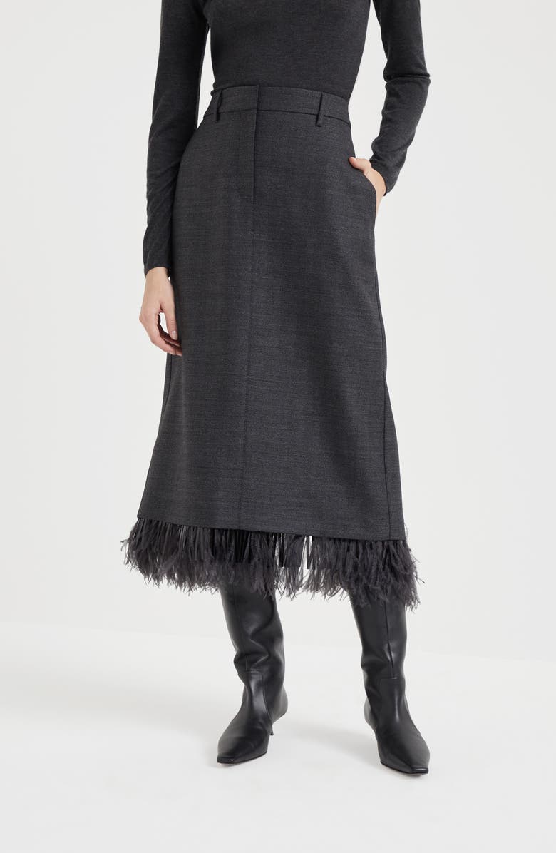 Brunello Cucinelli Sartorial Column skirt, Alternate, color, 