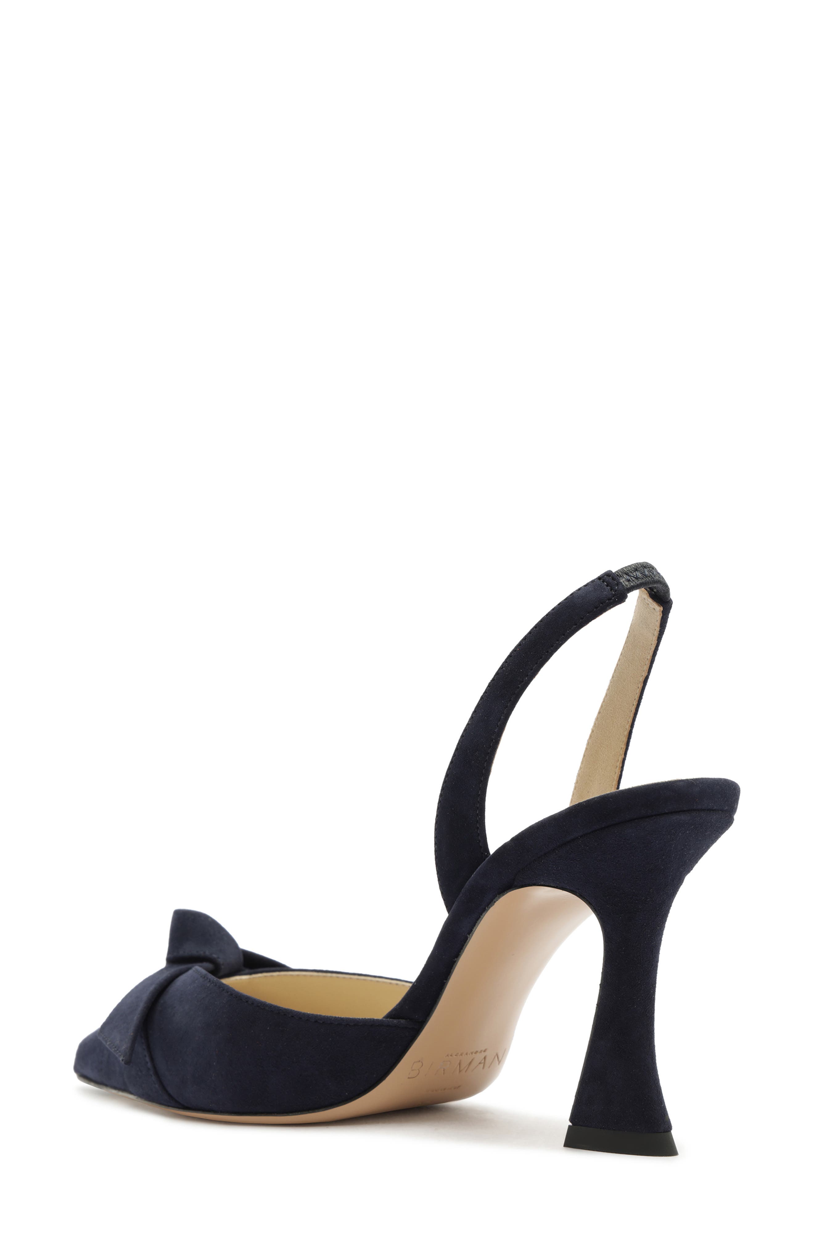 Clarita Pointed Toe Slingback Pump, Alternate, color, NAVY