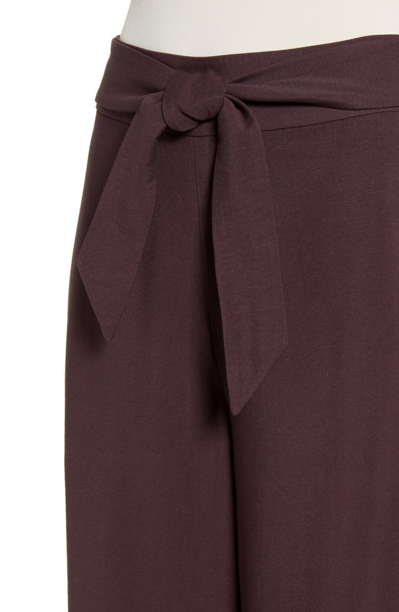 Leith Tie Front High Rise Wide Leg Crop Pants, Alternate, color, 