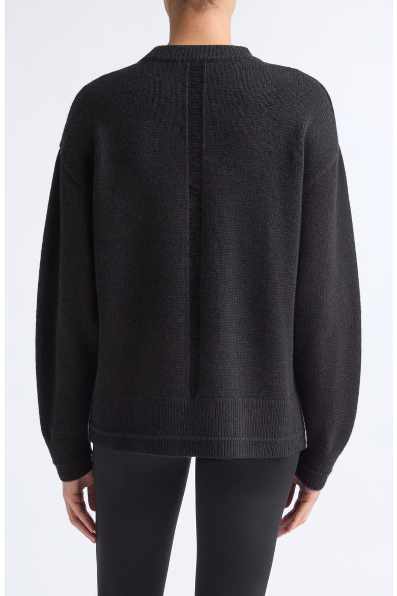 Ladder Stitch Recycled Cashmere & Cotton Sweater, Alternate, color, OFF BLACK