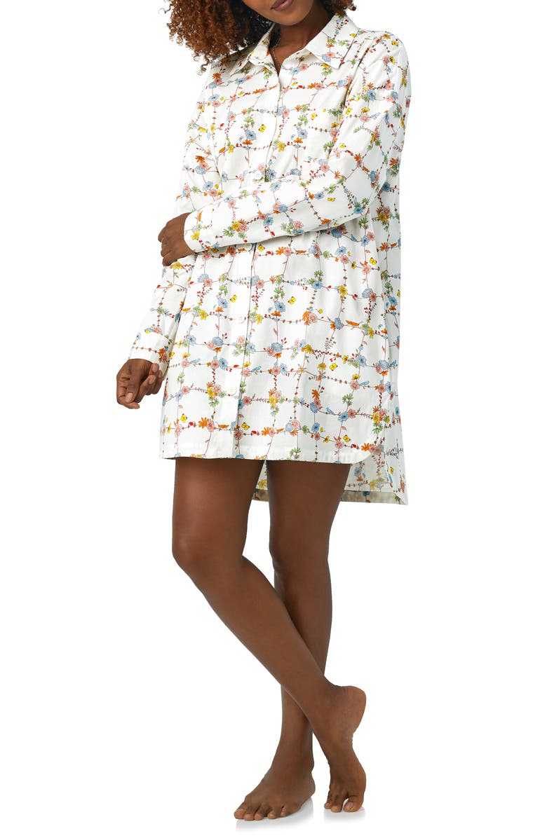BedHead Pajamas Ballet Print Organic Cotton Long Sleeve Sleep Shirt, Alternate, color,