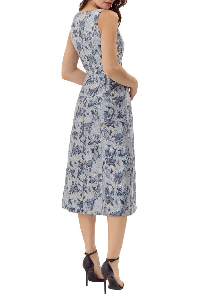 Adelyn Rae Stefani Metallic Floral Jacquard Midi Dress, Alternate, color,