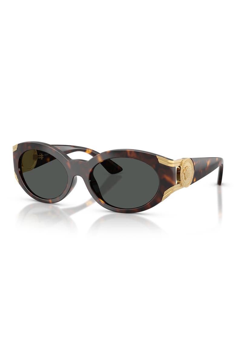 55mm Oval Sunglasses, Alternate, color, HAVANA / DARK GREY