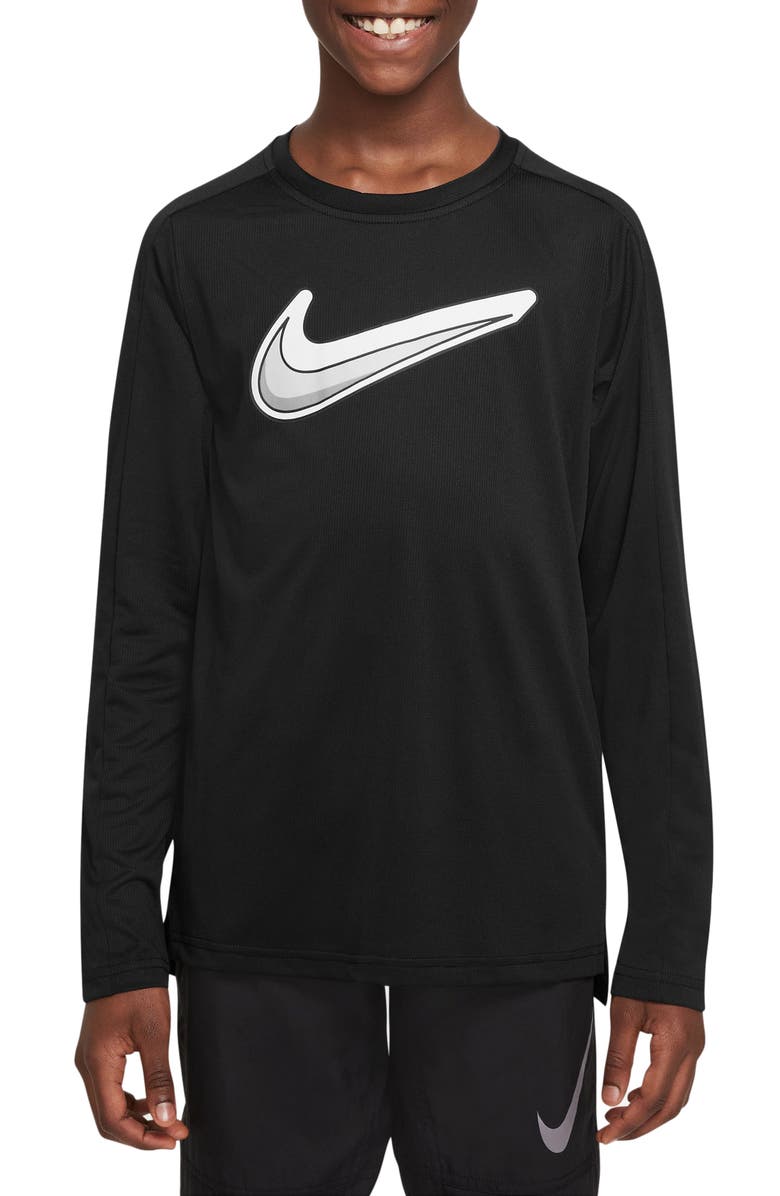 Nike Kids' Dri-FIT Performance Long Sleeve Training Tee, Main, color, 