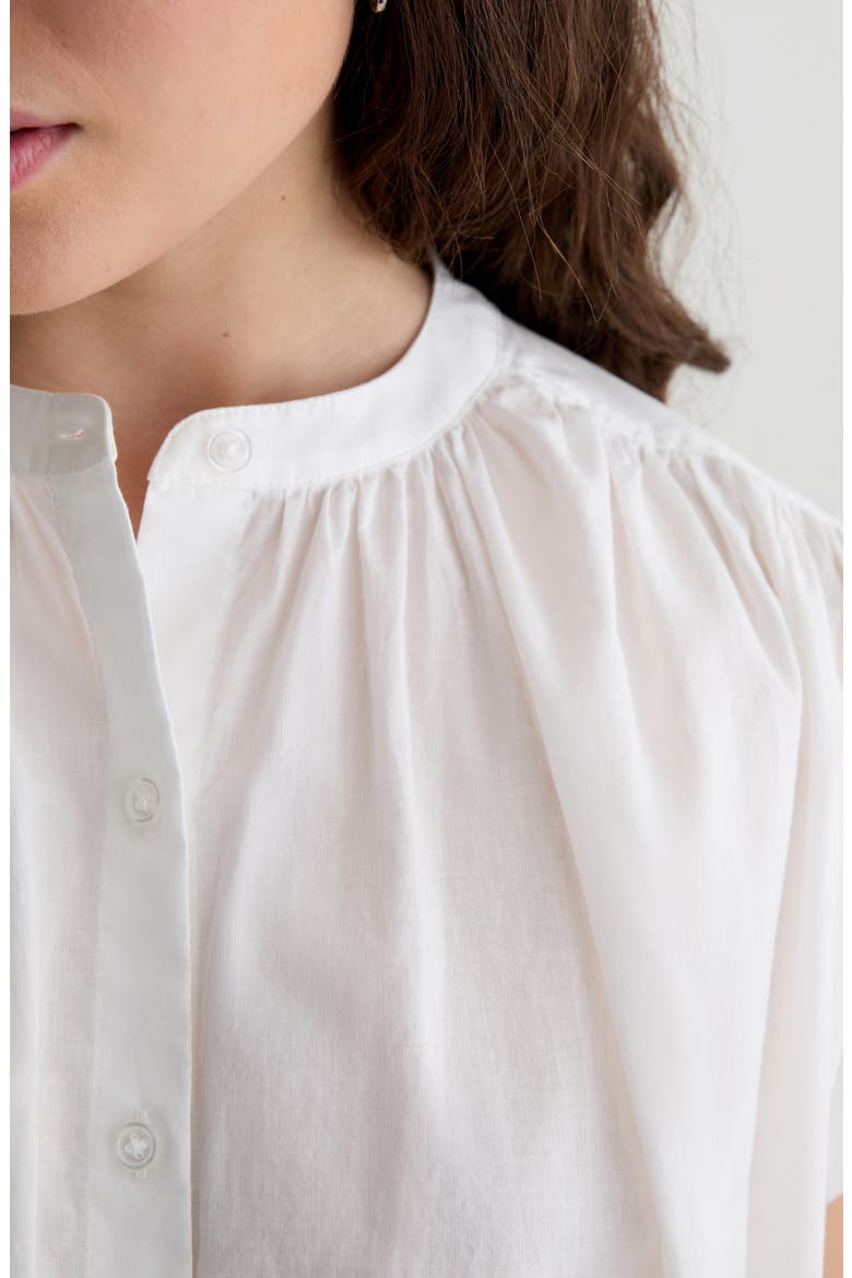 Lotta Shirred Cotton Top, Alternate, color, WHITE