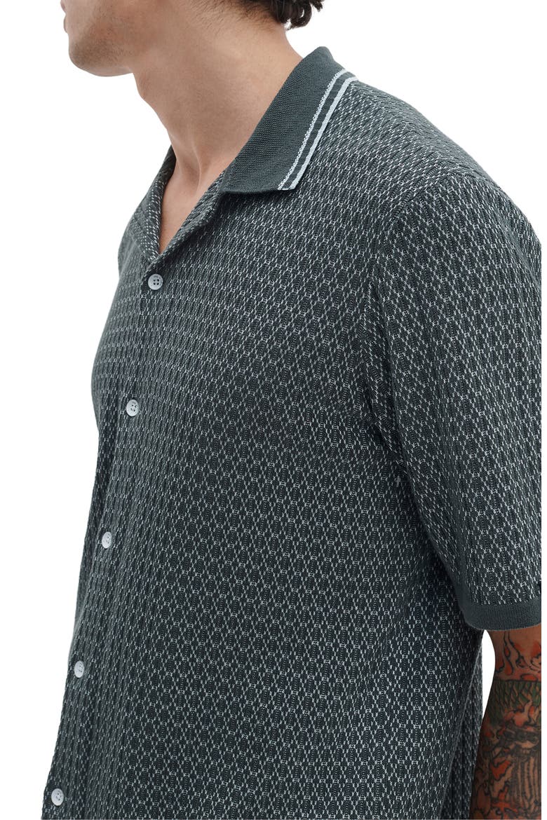 Harvey Cross Stitch Camp Shirt, Alternate, color, CHARCOAL GREY